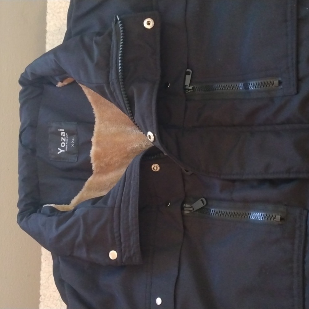 Yozai XXL Black Winter Puffer Coat/Parka